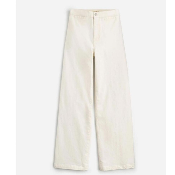 Madewell Emmett Wide Leg Barrel Jeans Size 27P Cream White Cotton Blend EUC - Picture 5 of 13